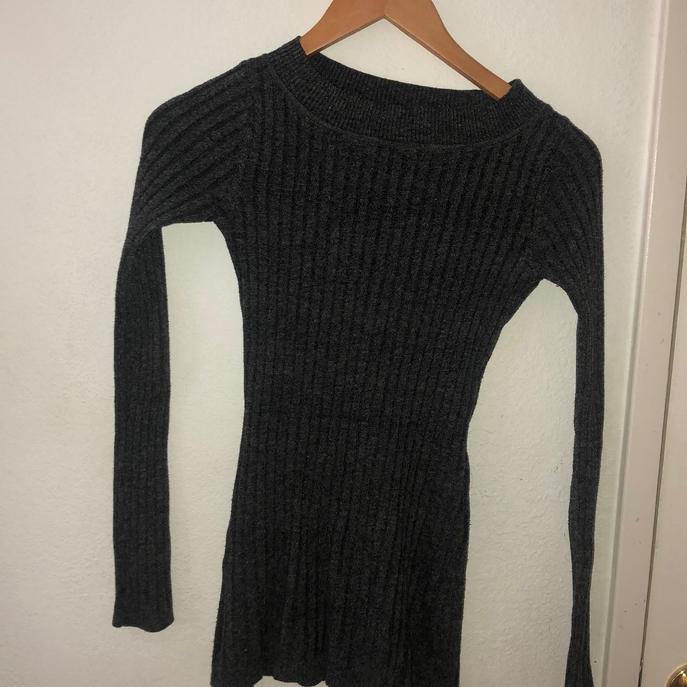 Girls Gray Sweater Dress